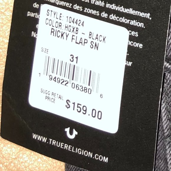 True Religion Black Ricky Jeans - Picture 7 of 8